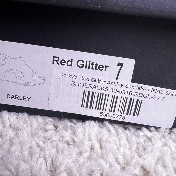 WOMENS CORKYS RED GLITTER WEDGES NIB SIZE 7 - Picture 12 of 13